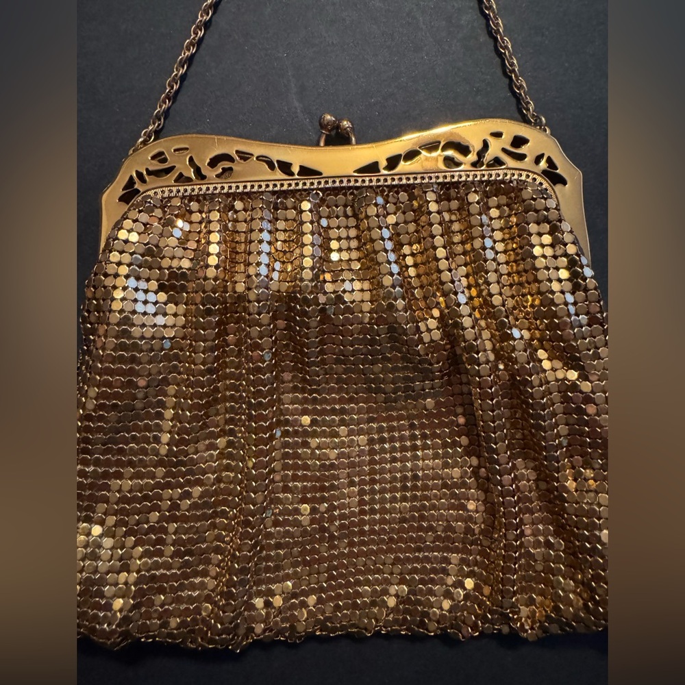 Glamorous Gold Chain Mesh Clutch